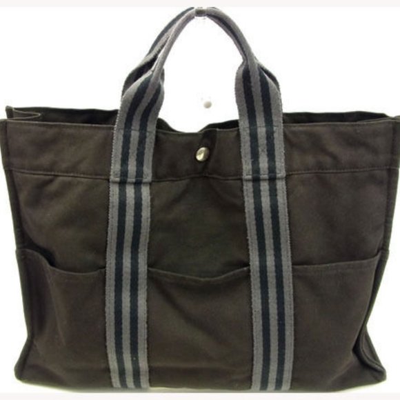 Authentic Hermes Tote bag Fourre Tout Black Grey Woman - Picture 3 of 6